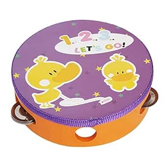 6" Handheld Tambourine Hand Drum Percussion Musical Toy with 4 Sets ...