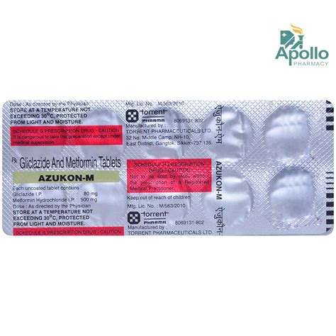 Azukon-M Tablet 10's Price, Uses, Side Effects, Composition - Apollo ...