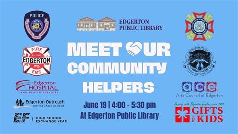 Meet our Community Helpers, Edgerton Public Library, 19 June 2023 ...