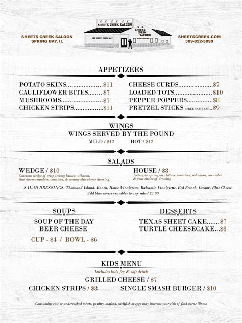 Sheets Creek Saloon - Great Food and Spirits