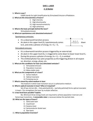 Fibre Optics - 2 marks - Short notes - UNIT – II Fiber Optics An ...