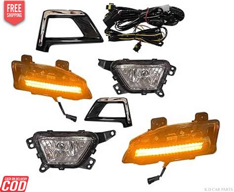 K D LED Fog Lamp for Mahindra XUV 300 With Chrome Bezzel, Upper DRL ...