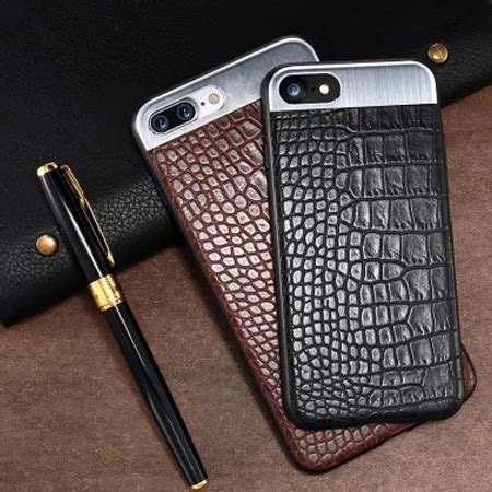 Comma ® Apple iPhone 8 Plus Luxurious Crocodile Leather Metallic ...