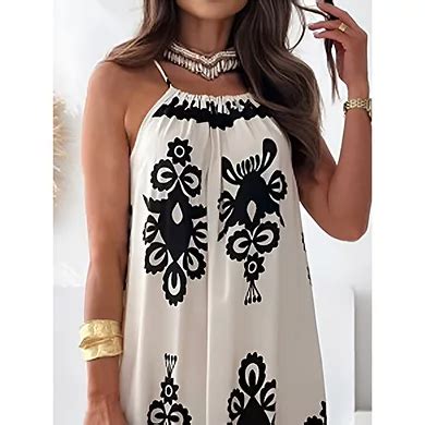 Women's Boho Sleeveless Maxi Dress Print Spaghetti Strap Flowy Beach ...