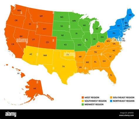 5 Regions Of The United States
