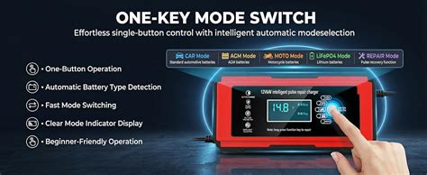 Ash & Roh 12V 6A Smart Pulse Repair Car Battery Charger with Digital ...