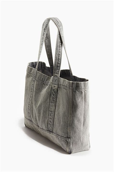 Washed-look denim shopper - Grey - Men | H&M IN