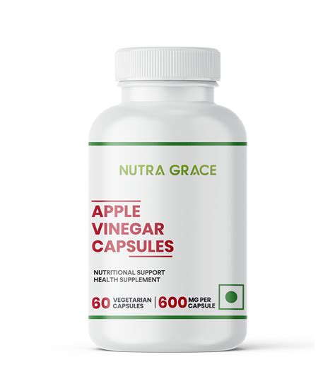 Nutra Grace Apple Cider Vinegar Supplement, 500mg - 60 Vegetarian Caps ...
