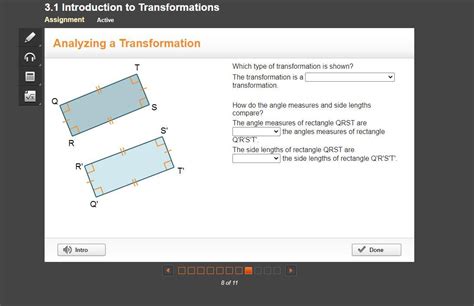 Which type of transformation is shown? The transformation is a ...