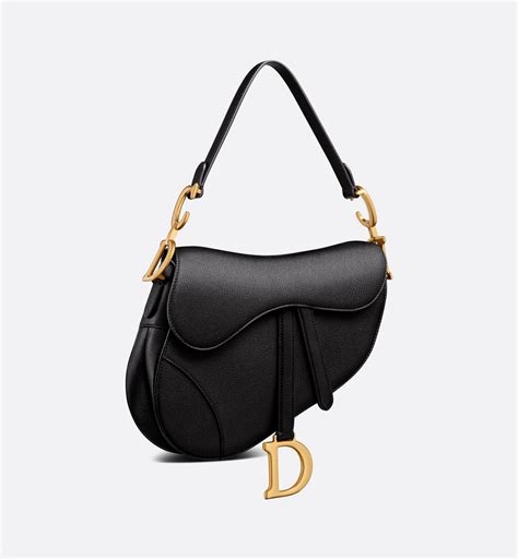 Saddle Bag with Strap Black Goatskin | DIOR