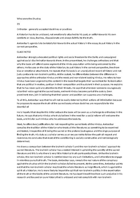 Who were the Shudras - Who were the Shudras 23 Orthodox - generally ...