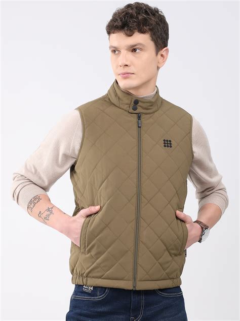 Buy Rock.it Men Brown Solid Collar Sleeveless Jacket Online in India ...