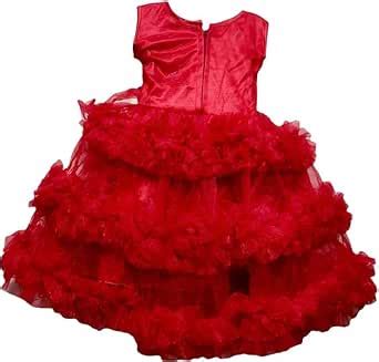 Buy Baby Girls Midi Knee Length Festive Wedding Dress (6-9 Months, red ...