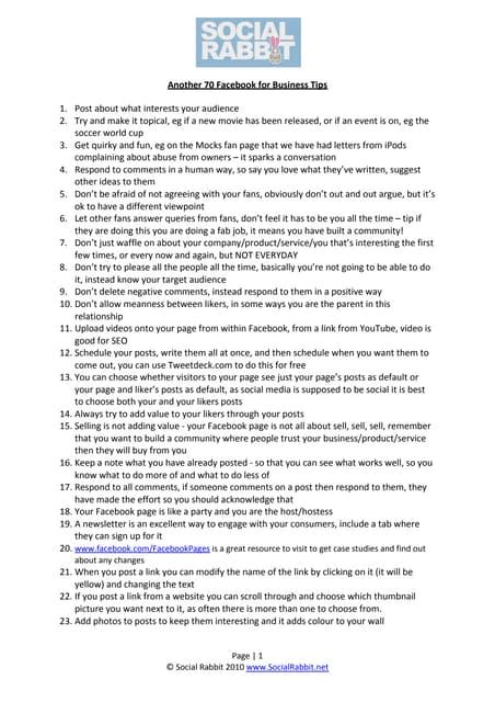 Image result for Facebook Page Tips