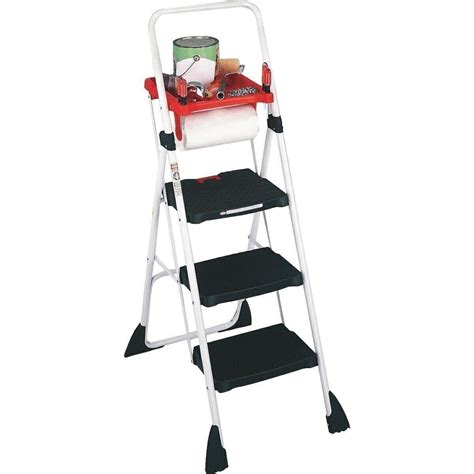 Cosco Platform Step Ladder Three Step Max Steel Work Platform Cosco