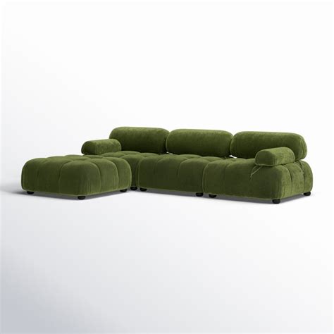 Heera Moti | Regalia L-Shape Sofa | Olive | Left Facing
