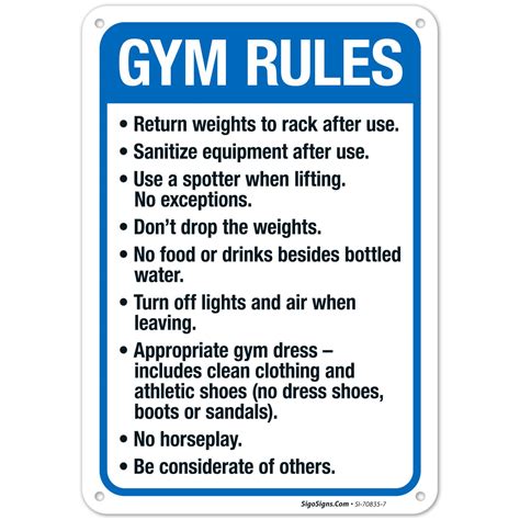Buy Gym Rules Return Weights to Rack After Use Sanitize Equipment After ...