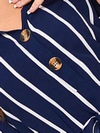 Striped Knot Cuff Belted Shirt Dress | SHEIN USA