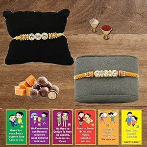BOGATCHI Rakhi Chocolates Free with Set of 2 Gold Plated Rakhi for ...