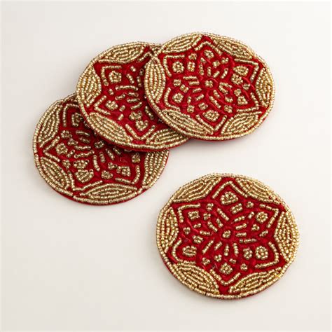 Buy Cinder Treasure Beaded Coaster - Set of 4 Pcs - 10x10 cm from Home ...