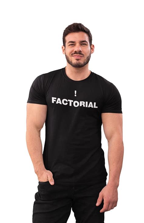 Buy REVAMAN Factorial -Clothes for Mathematics Lover Black Round Neck ...