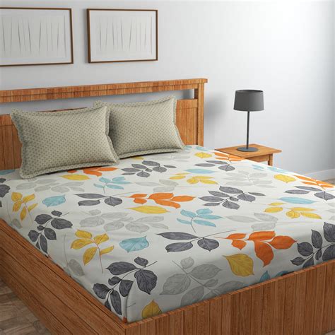 Floral Envelope Cotton Blend Elastic Fitted King Bedsheet – Srijee Decors