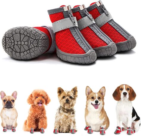 4Pcs Dog Shoes for Small Dogs, Waterproof Dog Boots Paw Protector for ...