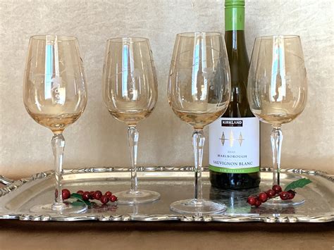 Iridescent Golden Amber Wine Glasses