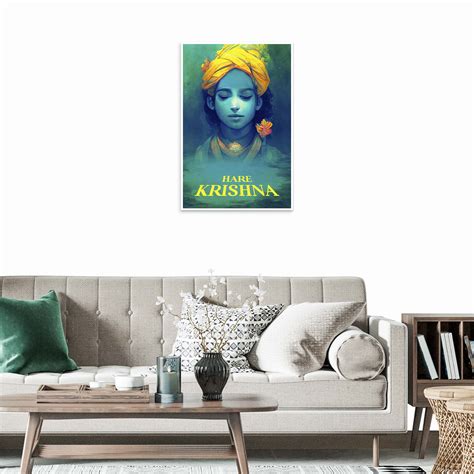 Hare Krishna, Krishna Wall Art, Hindu God Wall Art, Krishna Devotee Gi ...