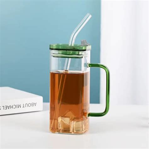 Buy KiKiluxxa MultiClour Squre Glass Tea and Coffee Sipper Tumbler Mug ...