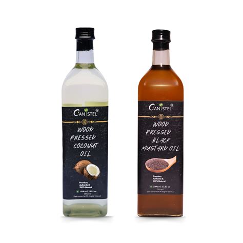 Combo of Wood Pressed Black Mustard and Coconut Oil – 1 Litre