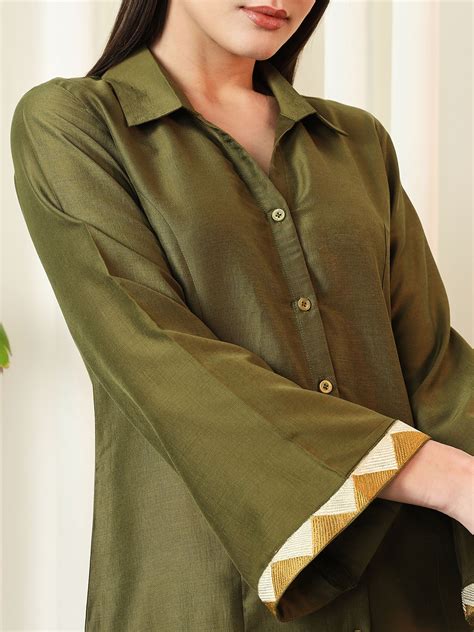 Buy Harmony Olive Green Co-Ord Set | Earthy Outfit – stylefables