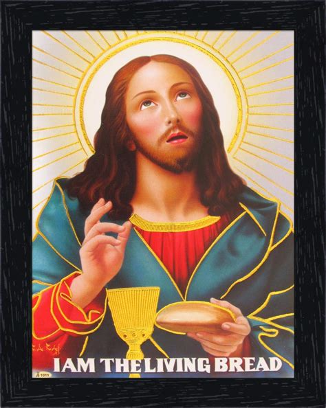 Avercart Jesus Christ - I am the Living Bread Poster 5x7 inch Framed ...