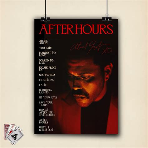 The Weeknd After Hours Album Poster | Etsy