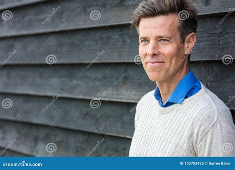 Happy Attractive Handsome Middle Aged Man Stock Image - Image of aged ...