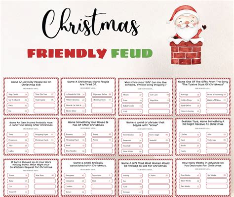 Christmas Friendly Feud Game, Printable Christmas Group Game, Fun ...