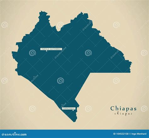 Chiapas, Mexico Map Postmark. A Silhouette Postal Passport. Stamp Round ...