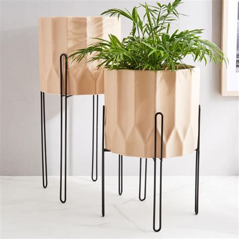 Buy Gloria Argil Ceramic Planter with Metal Stand from Home Centre at ...