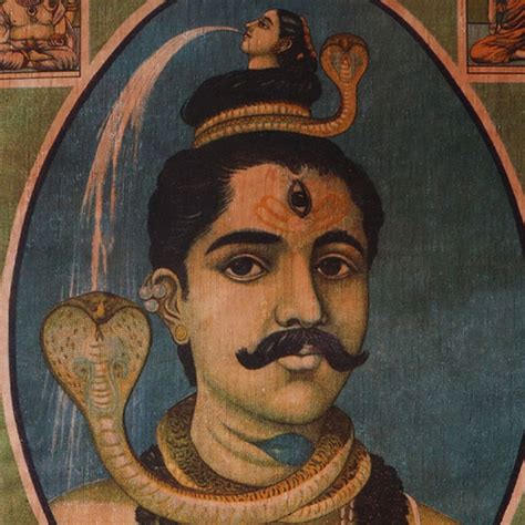 Hindu God Paper Print By Raja Ravi Varma of Shiva Portrait