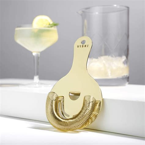 Buy Viski Gold Hawthorne Strainer, Stainless Steel Cocktail Strainer ...