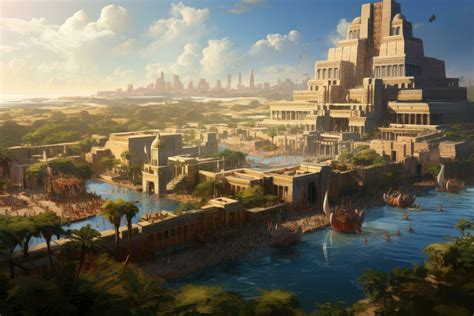 AI generated 3D rendering of a beautiful ancient city with many ...