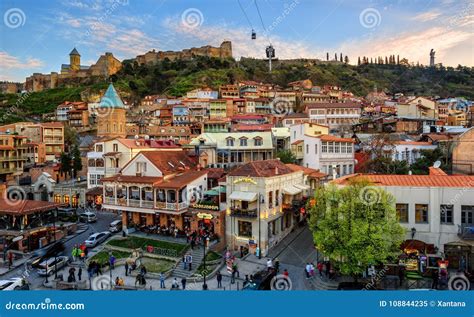 Tbilisi Old Town, Capital City of Georgia Editorial Image - Image of city, mountain: 108844235