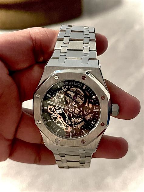 Silver Audemars Piguet AP Royal Oak Skeleton Open-worked Automatic Mechanical : r/RepWatch