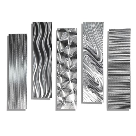 Buy New- 5 Metal Wall Art Panels- Abstract Modern Home And Office Decor ...
