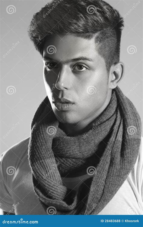 Fashion model with scarf stock photo. Image of jacket - 28483688