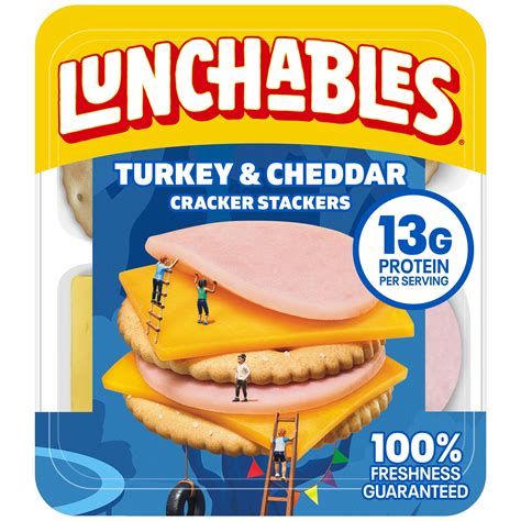 Lunchables Turkey & Cheddar Cheese with Crackers Kids Lunch Snack, 3.2 ...