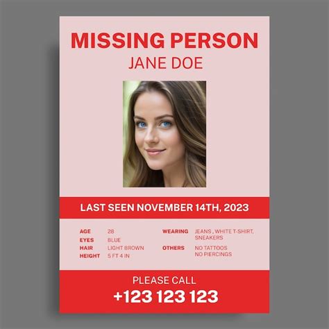Monocolor generic missing person poster | Free Vector