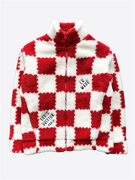 Louis Vuitton × Nigo Louis Vuitton Nigo Red Checkered Fleece Jacket ...