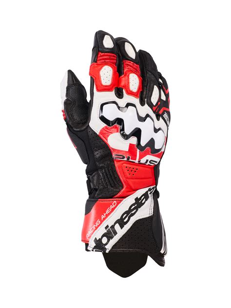 Gp Plus R V3 Leather Gloves - Black White Bright Red – Reise Moto
