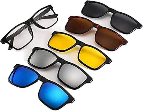Buy Batricher Rectangular Sunglasses Grey, Yellow, Brown, Blue, Silver ...